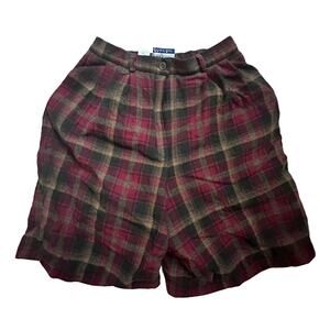 Vintage Pendleton‎ High Rise Shorts|Wool|Plaid|Red/Brown|SZ 8